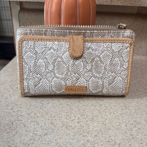 Consuela Cream and Tan Snakeskin Wallet